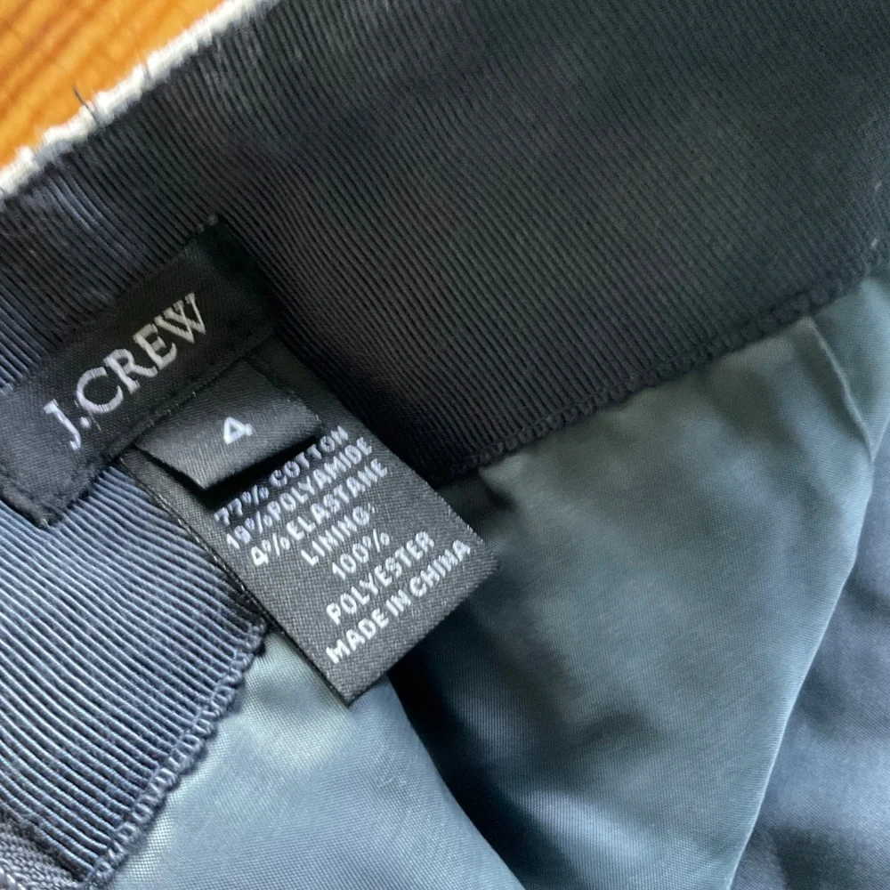 J. Crew Gray/Blue Skirt Overlay Leaf Pattern Pockets Fully Lined